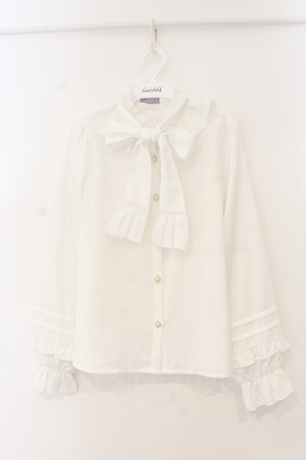 画像1: axes femme kawaii / ピンタック袖デザインブラウス  シロ O-26-01-12-044-AX-BL-IG-OS (1)