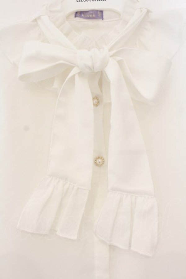 画像2: axes femme kawaii / ピンタック袖デザインブラウス  シロ O-26-01-12-044-AX-BL-IG-OS (2)