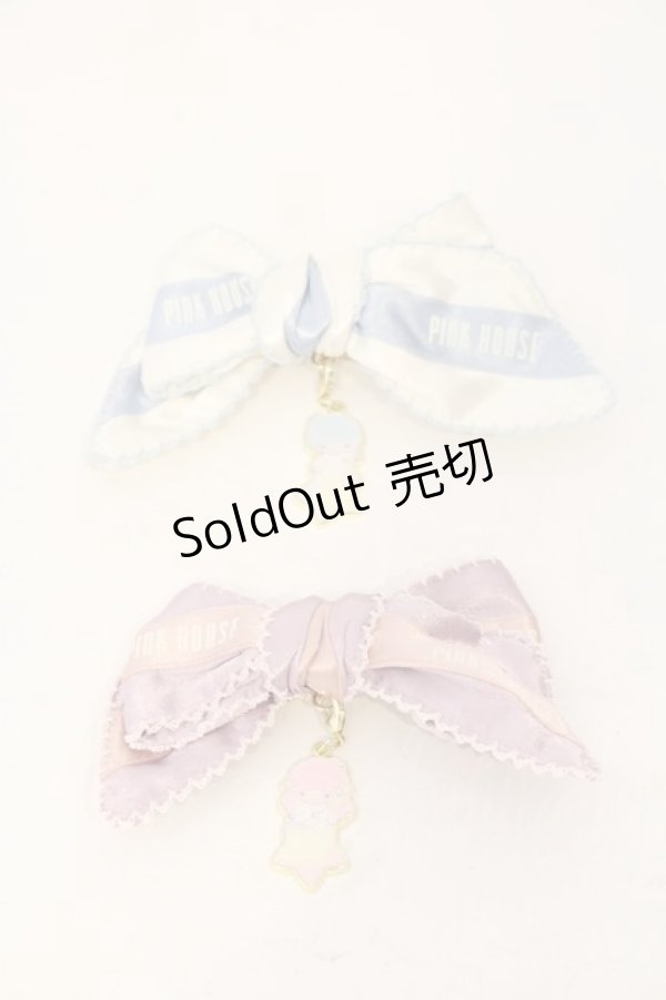 画像1: PINK HOUSE / Little Twin Stars×PINK HOUSE リボンクリップ2個セット(チャーム付き)  シロ系×ピンク系 O-26-01-12-004-LO-AC-IG-OS (1)
