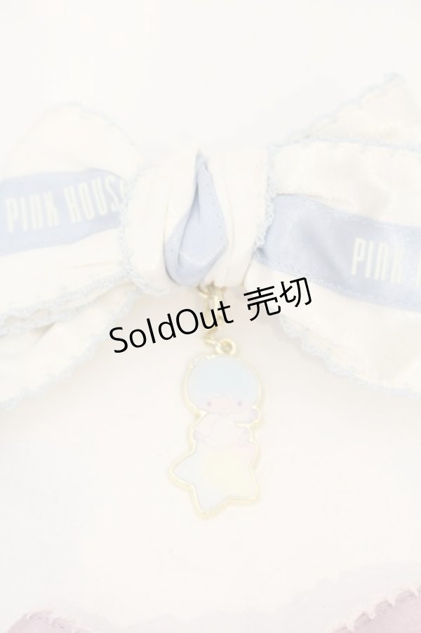 画像2: PINK HOUSE / Little Twin Stars×PINK HOUSE リボンクリップ2個セット(チャーム付き)  シロ系×ピンク系 O-26-01-12-004-LO-AC-IG-OS (2)