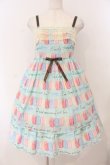 画像1: Emily Temple cute / マカロンプリントノースリーブワンピース  サックス O-26-01-12-050-ET-OP-IG-OS (1)