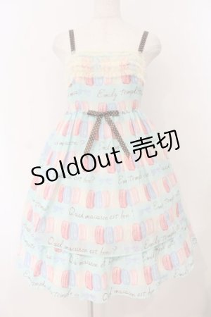 画像: Emily Temple cute / マカロンプリントノースリーブワンピース  サックス O-26-01-12-050-ET-OP-IG-ZT0114F