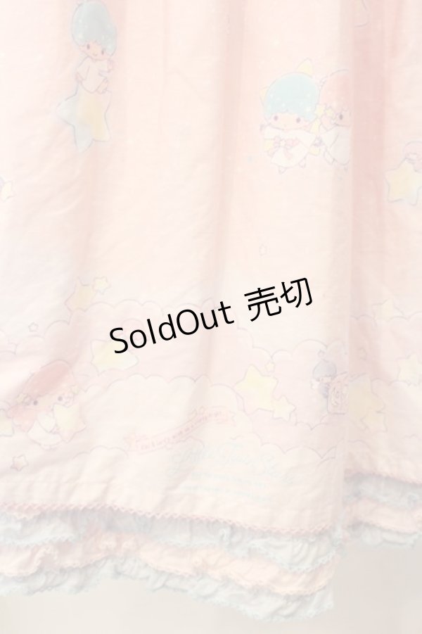 画像4: PINK HOUSE / Little Twin Stars×PINK HOUSE A Starry Night Wish柄ミディワンピース  ピンク O-26-01-12-053-LO-OP-IG-OS (4)