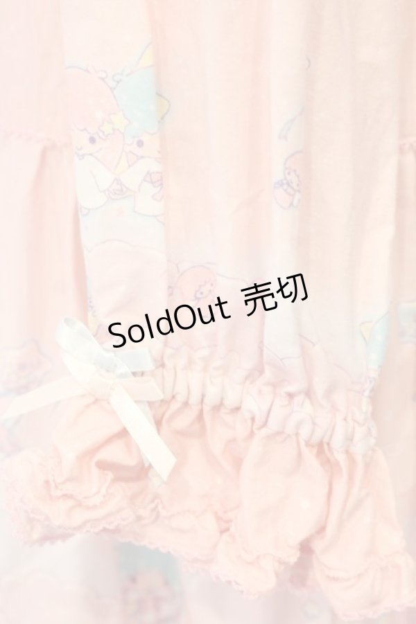 画像6: PINK HOUSE / Little Twin Stars×PINK HOUSE A Starry Night Wish柄ミディワンピース  ピンク O-26-01-12-053-LO-OP-IG-OS (6)
