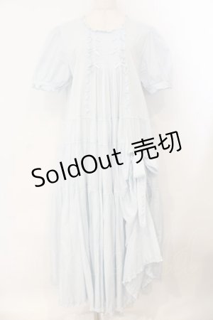 画像: PINK HOUSE / たくし上げリボン付きローンワンピース  サックス O-26-01-12-054-LO-OP-IG-OS