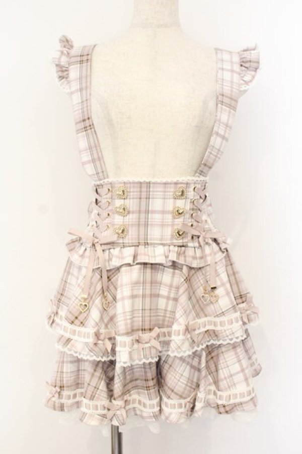 画像1: LIZ LISA / はしごリボンチェックティアードスカパン  ピンク O-26-01-12-057-LO-SK-OW-OS (1)