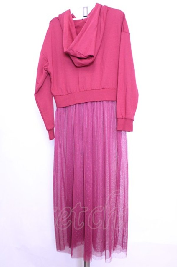 画像3: axes femme POETIQUE / チュールロングパーカー M ワイン O-26-01-12-1031-AX-OP-IG-OS (3)