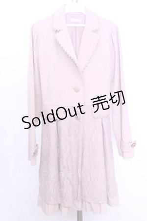 画像: axes femme / レースドッキングトレンチコート  ピンク O-26-01-12-1035-AX-TO-IG-ZT541