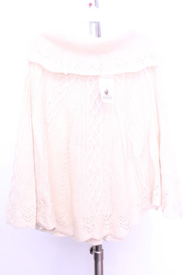 画像3: axes femme / オフタートルニットポンチョ  アイボリー O-26-01-12-1041-AX-TO-IG-OS (3)
