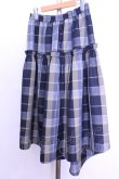 画像2: axes femme / マドラスチェックドロストスカート  ブルー O-26-01-12-1042-AX-SK-IG-OS (2)