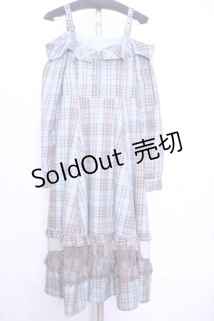 画像: axes femme / タータンチェック肩開ワンピース F ミント O-26-01-12-1044-AX-OP-IG-OS