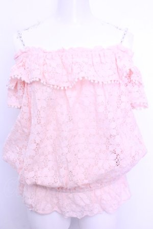 画像: LIZ LISA / クリスタルホルター総レースチュニック M ピンク O-26-01-12-1007-LO-TO-YM-OS