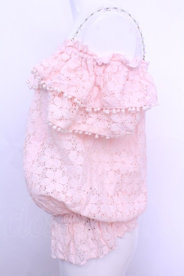 画像2: LIZ LISA / クリスタルホルター総レースチュニック M ピンク O-26-01-12-1007-LO-TO-YM-OS (2)