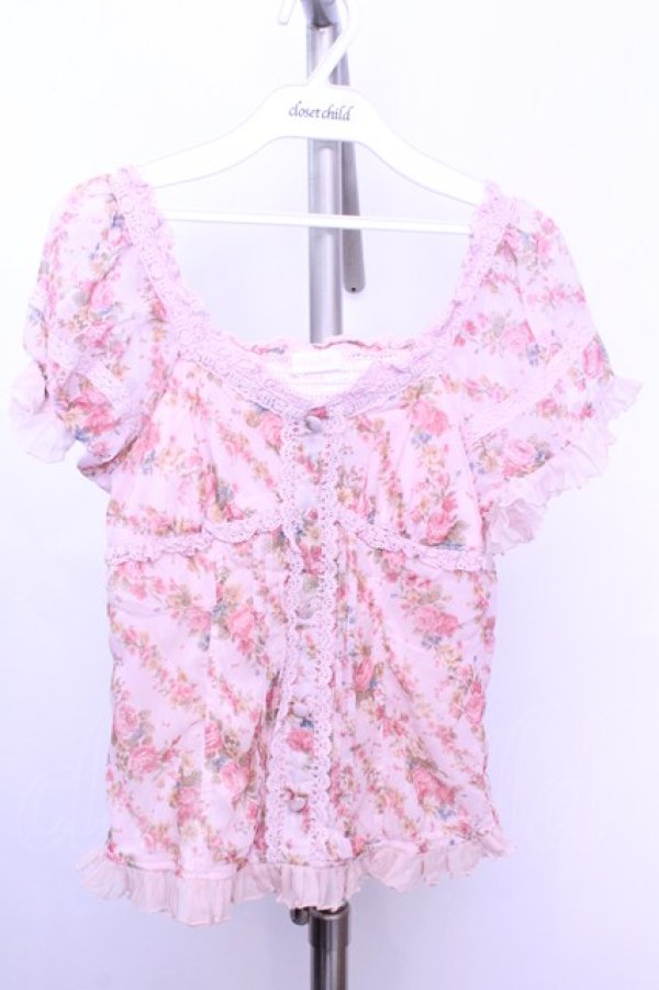 画像1: LIZ LISA / 花柄ブラウス風トップス 0 ピンク O-26-01-12-1008-LO-BL-YM-OS (1)