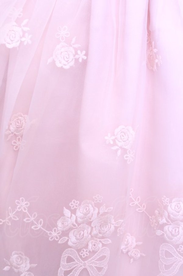 画像3: LIZ LISA / ローズリボンブーケ刺繍チュールノースリーブワンピース 0 ピンク O-26-01-12-1009-LO-OP-YM-OS (3)