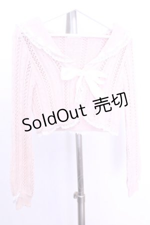 画像: LIZ LISA / 鍵編みレースセーラーカーディガン 0 ピンク O-26-01-12-1013-LO-TO-YM-OS