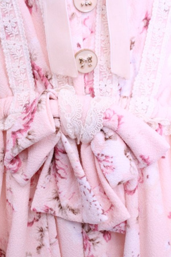 画像3: LIZ LISA / ファー襟花柄ワンピース 0 ピンクｘシロ O-26-01-12-1019-LO-OP-YM-OS (3)