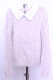 画像1: LIZ LISA / 刺繍襟ケーブル編みシャギーニットトップス 0 ラベンダー O-26-01-12-1020-LO-TO-YM-OS (1)