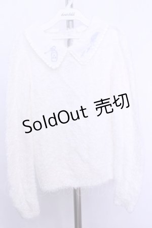 画像: LIZ LISA / 刺繍襟ケーブル編みシャギーニットトップス 0 シロ O-26-01-12-1003-LO-TO-YM-OS