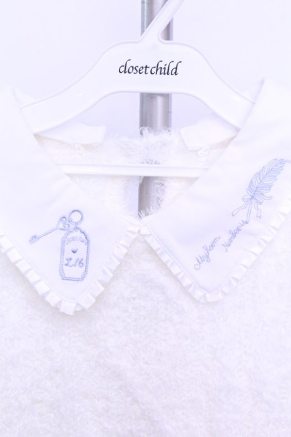 画像2: LIZ LISA / 刺繍襟ケーブル編みシャギーニットトップス 0 シロ O-26-01-12-1003-LO-TO-YM-OS (2)