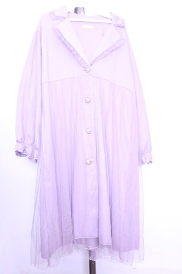 画像1: axes femme / チュール裏毛カットジャケット  ラベンダー O-26-01-12-1025-AX-JA-IG-OS (1)