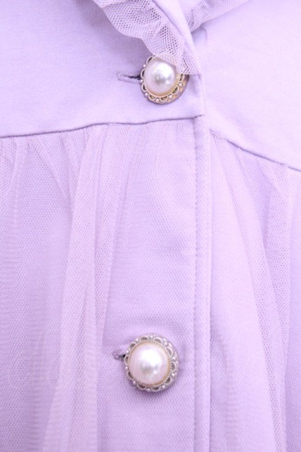 画像2: axes femme / チュール裏毛カットジャケット  ラベンダー O-26-01-12-1025-AX-JA-IG-OS (2)