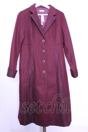 画像: axes femme / クラシックロングコート  ワイン O-26-01-12-1028-AX-CO-IG-ZT545