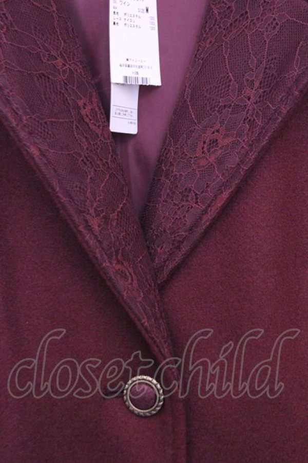 画像2: axes femme / クラシックロングコート  ワイン O-26-01-12-1028-AX-CO-IG-OS (2)