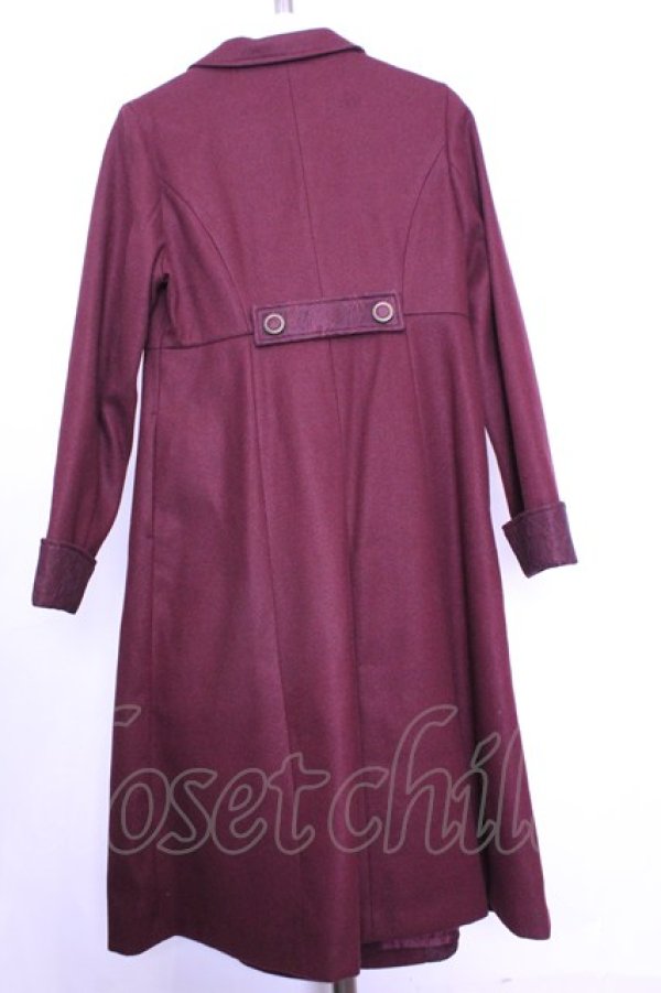 画像3: axes femme / クラシックロングコート  ワイン O-26-01-12-1028-AX-CO-IG-OS (3)