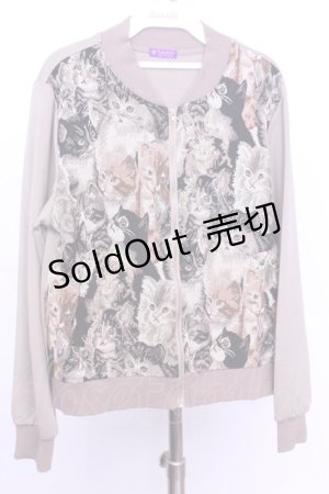 画像: axes femme / 猫柄ゴブランブルゾン  ベージュ O-26-01-12-1029-AX-JA-IG-OS