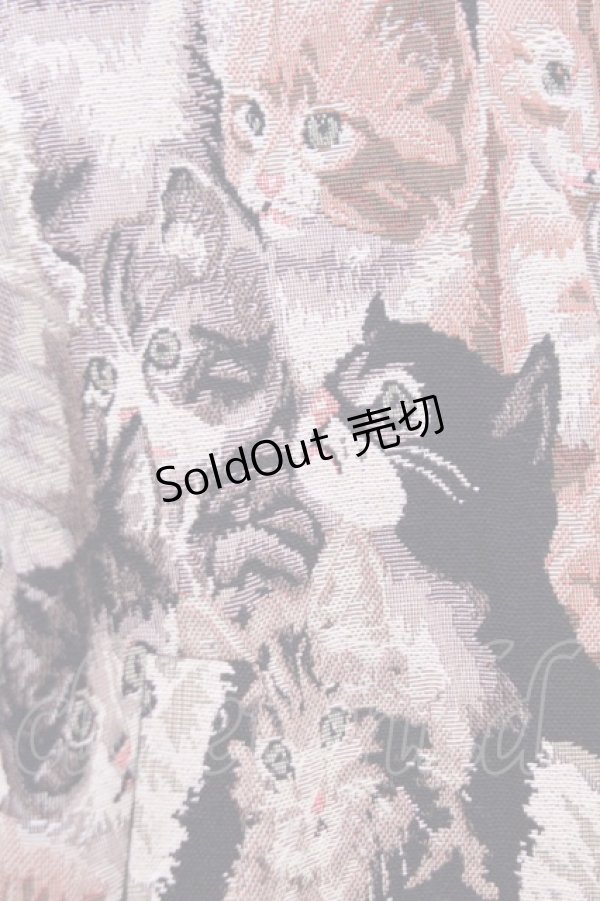 画像2: axes femme / 猫柄ゴブランブルゾン  ベージュ O-26-01-12-1029-AX-JA-IG-OS (2)