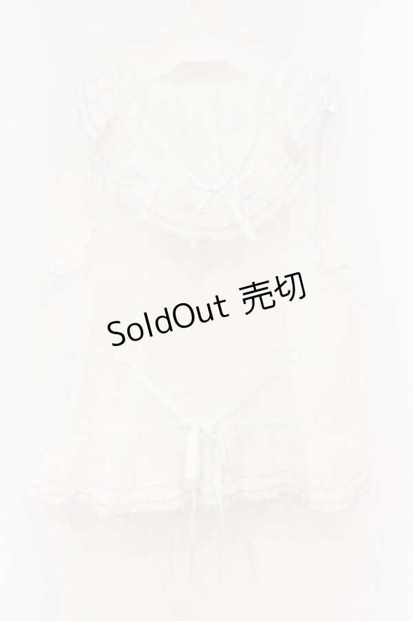 画像5: PINK HOUSE / 星形ワッペン付き配色フリルベスト  しわ O-26-01-12-060-LO-TO-IG-OS (5)