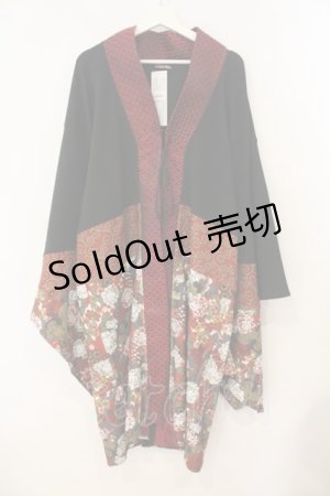 画像: Qutie Frash / 着物ロングカーデ  レッド O-26-01-12-006-QU-JA-OW-OS