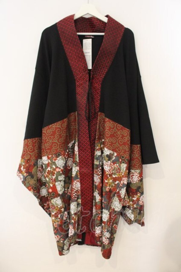 画像1: Qutie Frash / 着物ロングカーデ  レッド O-26-01-12-006-QU-JA-OW-OS (1)