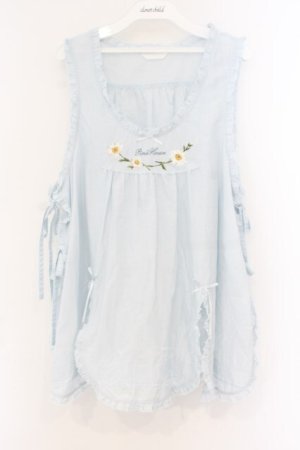 画像: PINK HOUSE / マーガレットロゴ刺繍ローンタブリエ  サックス O-26-01-12-062-LO-TO-IG-ZT541