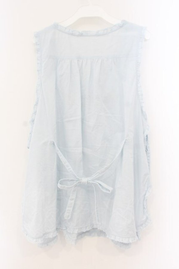 画像5: PINK HOUSE / マーガレットロゴ刺繍ローンタブリエ  サックス O-26-01-12-062-LO-TO-IG-OS (5)