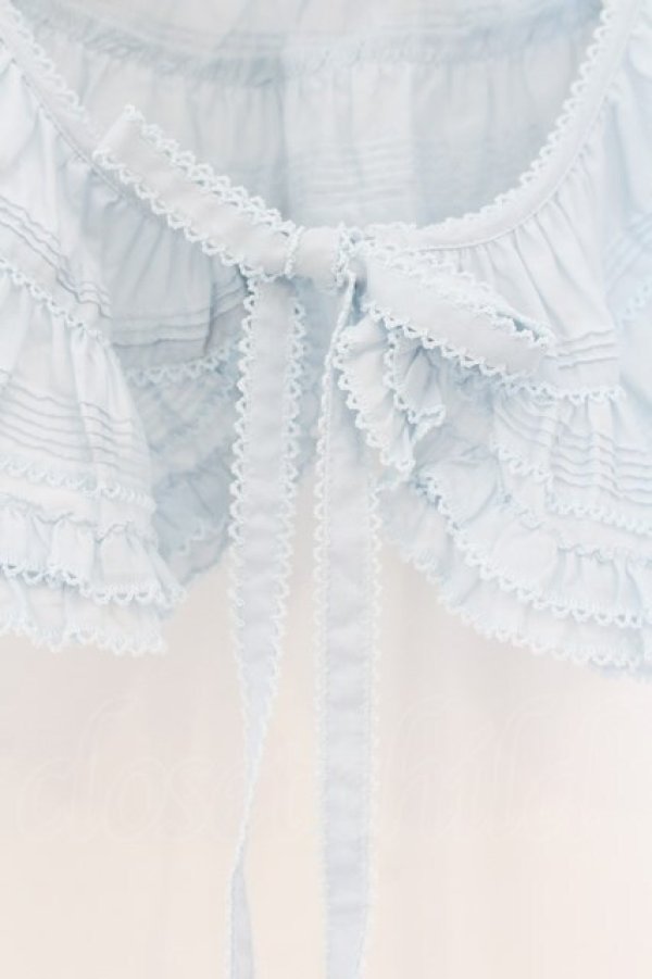 画像2: PINK HOUSE / フリル使いローンティペット  サックス O-26-01-12-063-LO-ZA-IG-OS (2)