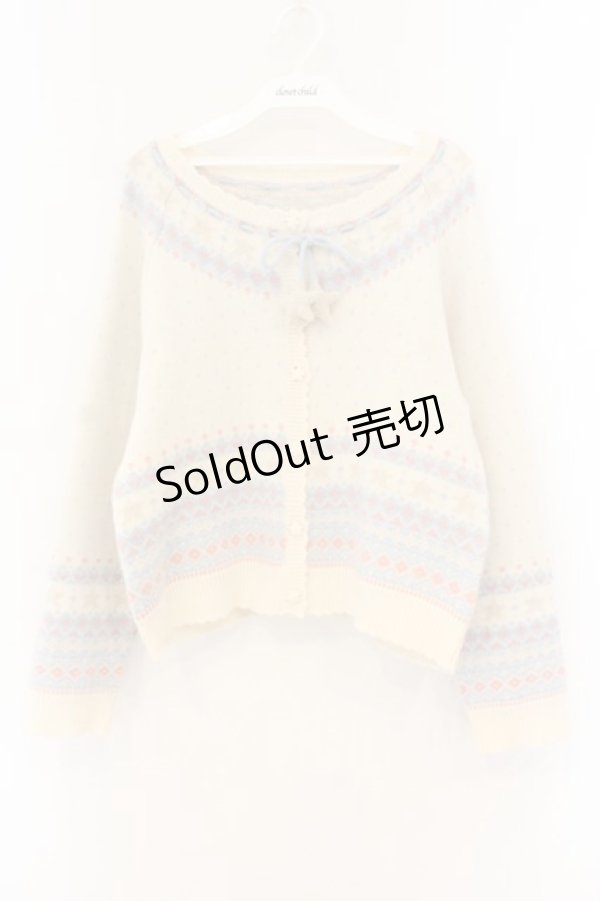 画像1: PINK HOUSE / 星柄編み込みニットカーディガン  生成り O-26-01-12-064-LO-TO-IG-OS (1)