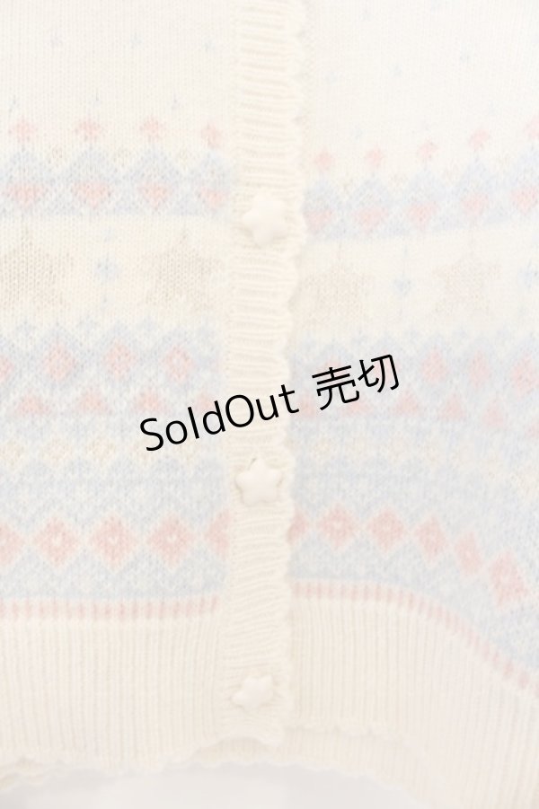 画像3: PINK HOUSE / 星柄編み込みニットカーディガン  生成り O-26-01-12-064-LO-TO-IG-OS (3)