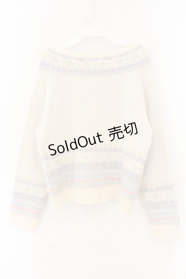 画像4: PINK HOUSE / 星柄編み込みニットカーディガン  生成り O-26-01-12-064-LO-TO-IG-OS (4)