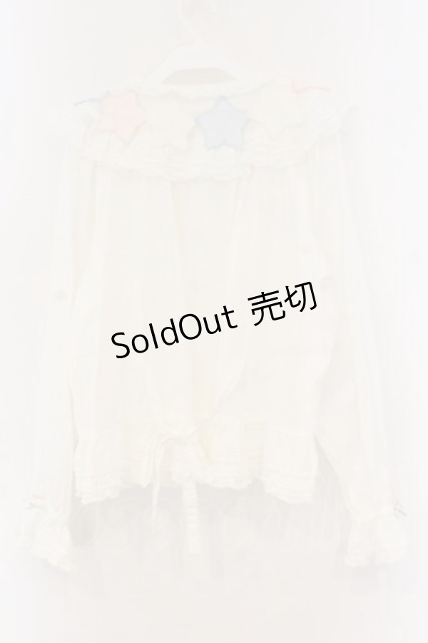 画像5: PINK HOUSE / 星形ワッペン使い配色ブラウス  シロ O-26-01-12-065-LO-BL-IG-OS (5)