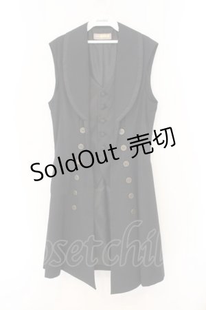 画像: ATELIER BOZ / メンズエドマンドノースリーブジャケット  ブラック×ブラック O-26-01-12-066-EL-JA-IG-OS