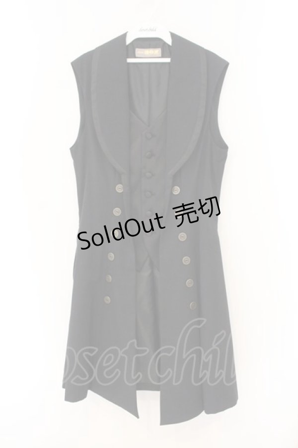 画像1: ATELIER BOZ / メンズエドマンドノースリーブジャケット  ブラック×ブラック O-26-01-12-066-EL-JA-IG-OS (1)