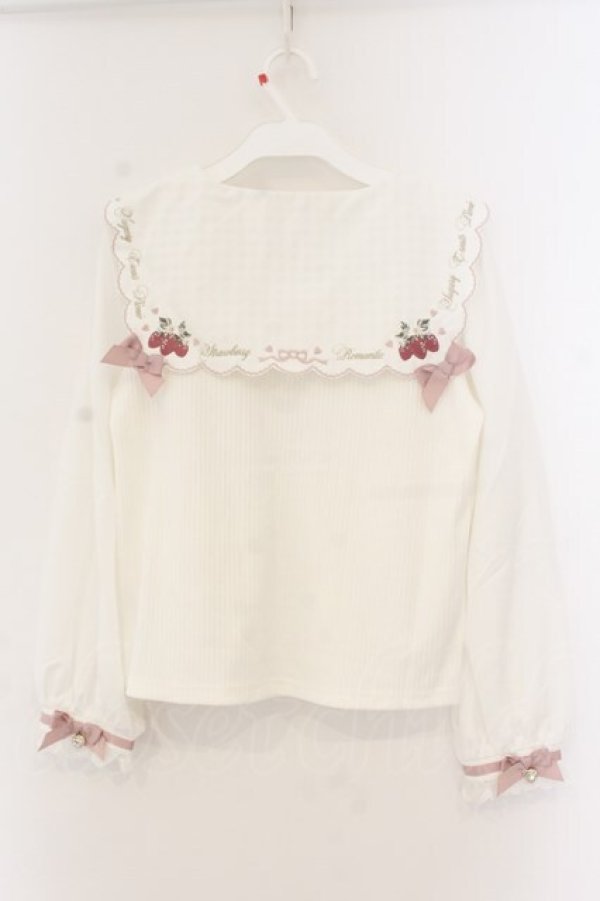 画像4: LIZ LISA / ストロベリー刺繍セーラーリブトップス  シロ O-26-01-12-068-LO-BL-OW-OS (4)