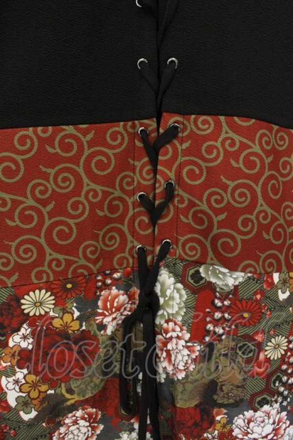 画像5: Qutie Frash / 着物ロングカーデ  レッド O-26-01-12-006-QU-JA-OW-OS (5)