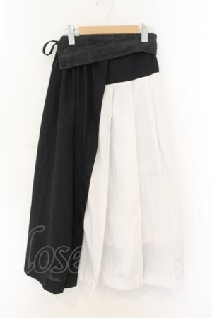 画像: gouk (kikou) / 袴風スカート  ブラック×ホワイト O-26-01-12-072-0-SK-OW-OS