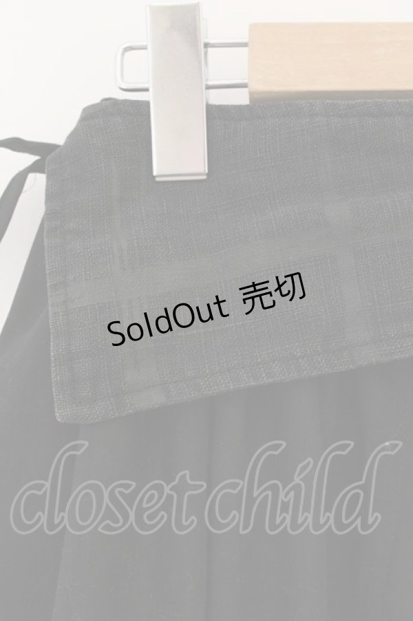 画像2: gouk (kikou) / 袴風スカート  ブラック×ホワイト O-26-01-12-072-0-SK-OW-OS (2)