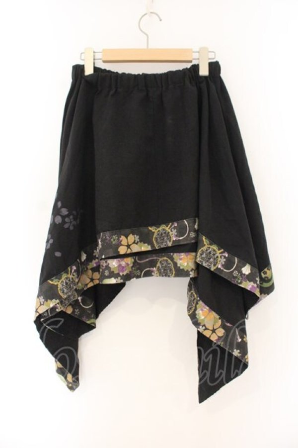 画像4: gouk / 和柄変形スカート  ブラック O-26-01-12-073-GO-SK-OW-OS (4)