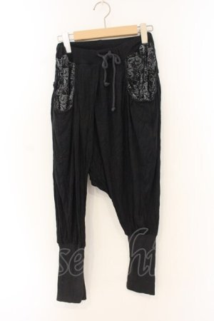 画像: h.NAOTO / トライバルptサルエルパンツ  ブラック O-26-01-12-074-HN-PA-OW-OS