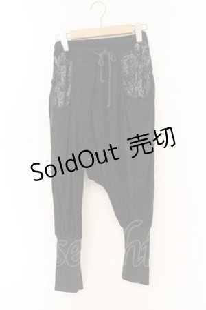画像: h.NAOTO / トライバルptサルエルパンツ  ブラック O-26-01-12-074-HN-PA-OW-OS